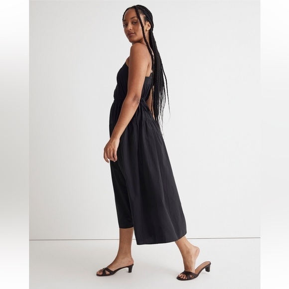 NWT Madewell Poplin Halter Tiered Midi Dress Black Size 2 - Picture 11 of 16